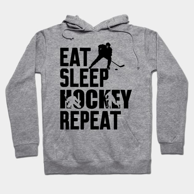 Eat Sleep Hockey Repeat Hoodie by Work Memes